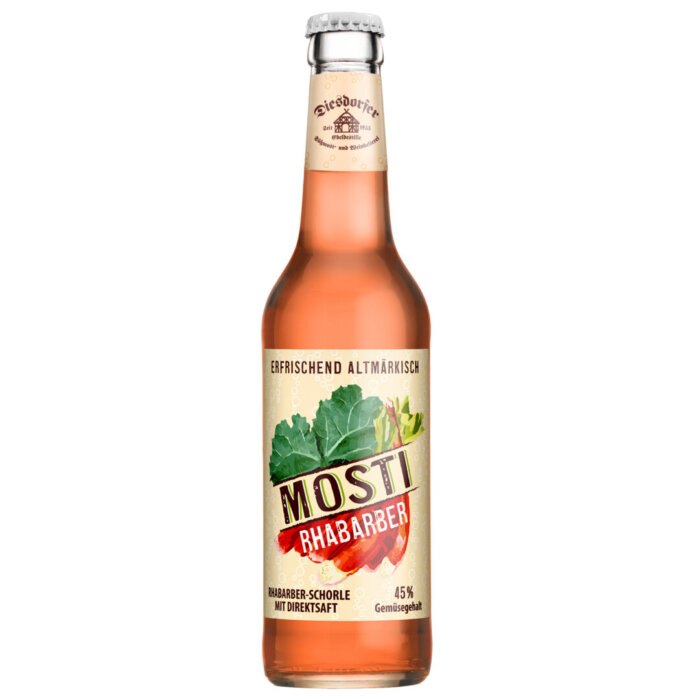 Mosti Rhabarberschorle 0,33 Liter in Glasflasche