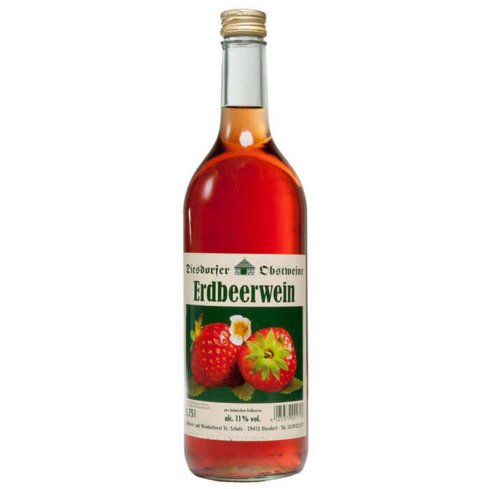 Erdbeerwein 0,75 Liter in Glasflasche