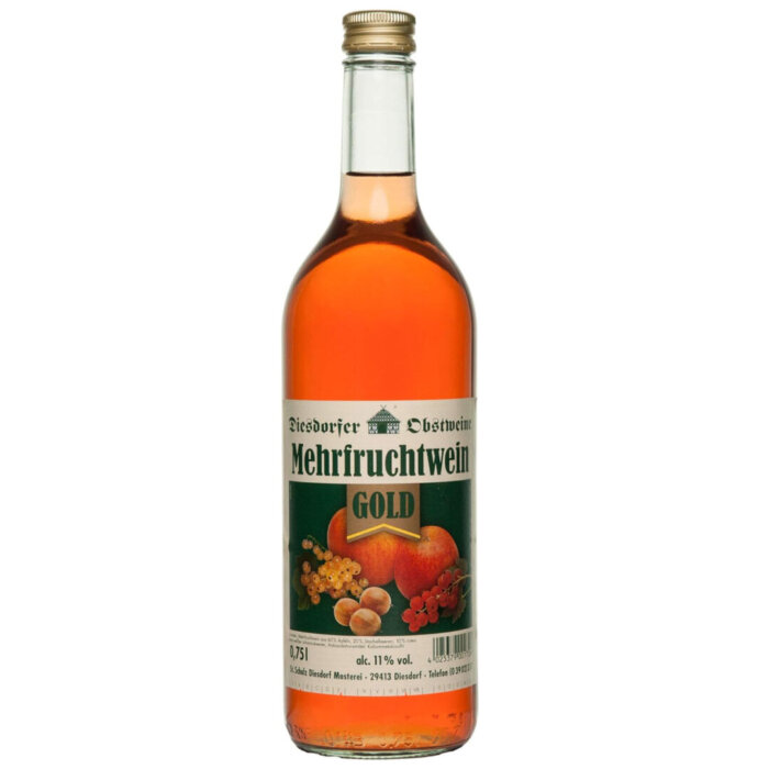 Mehrfruchtwein Gold 0,75 Liter in Glasflasche