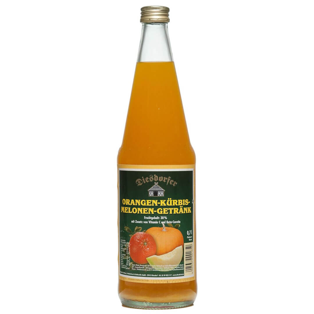 Orange - Kürbis - Melone Getränk in 0,70 L Glasflasche