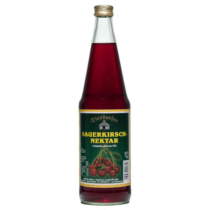0,7 Liter Sauerkirsch - Nektar in Glasflasche
