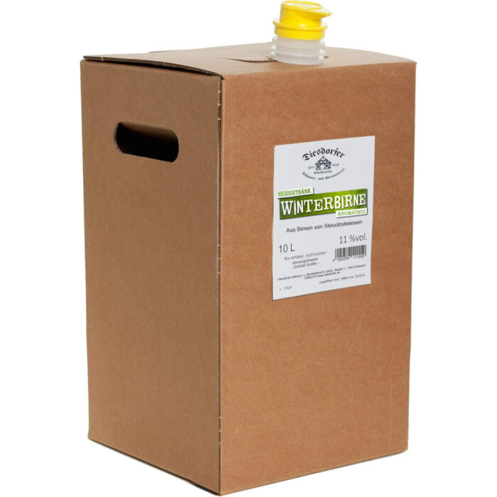 10-Liter-Karton mit "Diesdorfer Winterbirne" Birnenglühwein, ideal für Festlichkeiten und winterliche Anlässe
